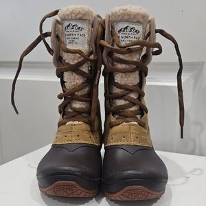 The North Face Brown and Tan Lace-Up Boots